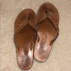 RAINBOW Leather Flirty Braidy Flip-Flops